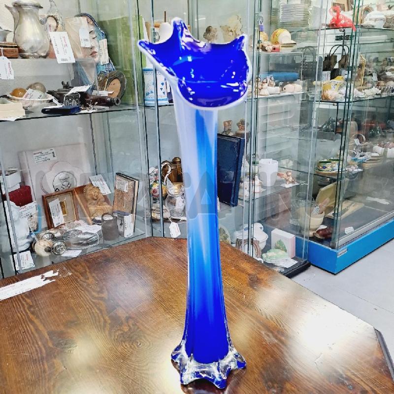 VASO VETRO INCAMICIATO SFUMATO BLU | Mercatino dell'Usato Latina 1