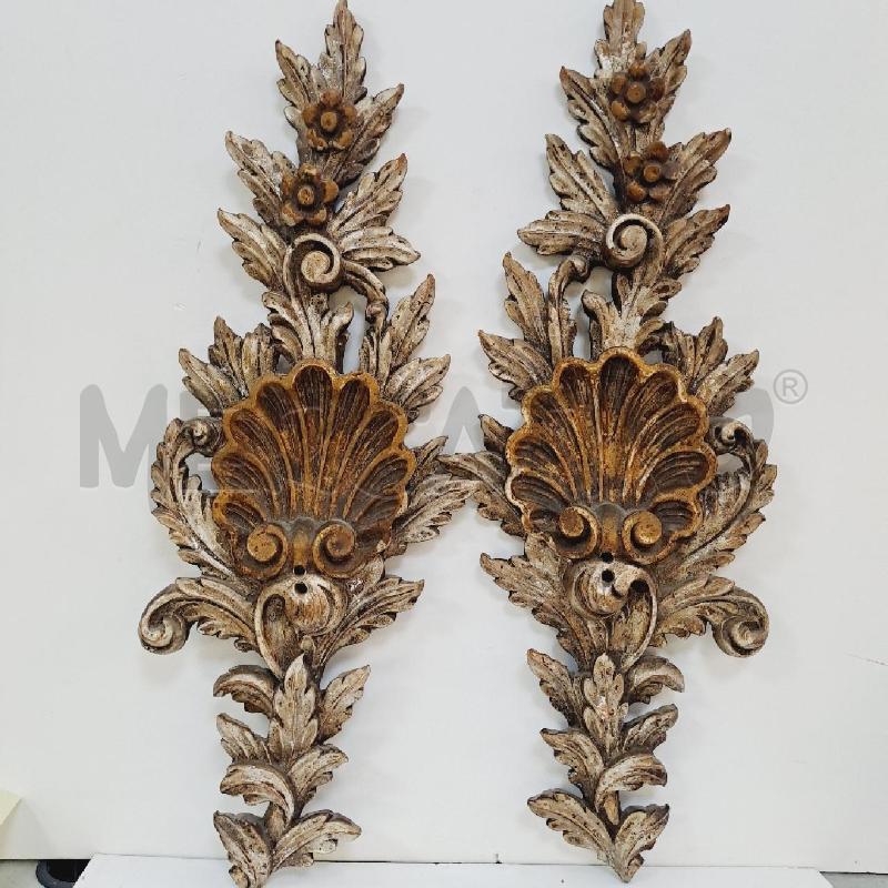 VECCHIE APPLIQUE LEGNO E METALLO PZ2 | Mercatino dell'Usato Latina 1