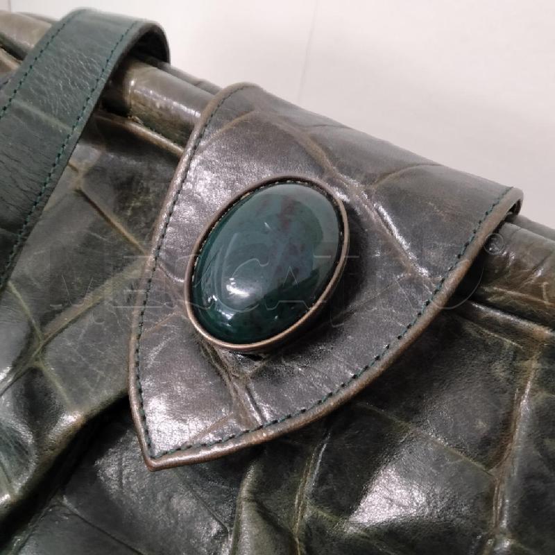 BORSA DONNA PELLE VERDE STAMPATA | Mercatino dell'Usato Viareggio 4