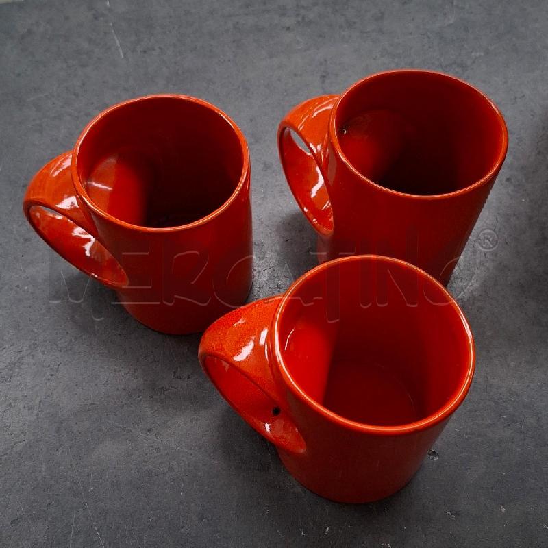 6 TAZZE LA SFERA ARANCIONI CON BROCCA ARANCIONE VINTAGE | Mercatino dell'Usato Arcore 5