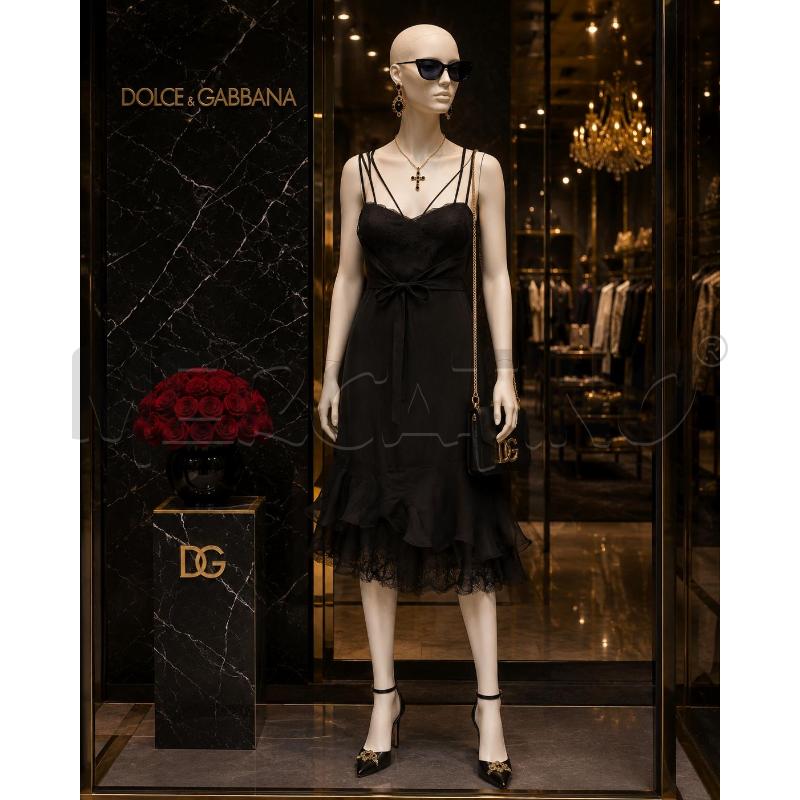 ABITO DOLCE&GABBANA NEW TG 44 NERO SETA  | Mercatino dell'Usato Arcore 1