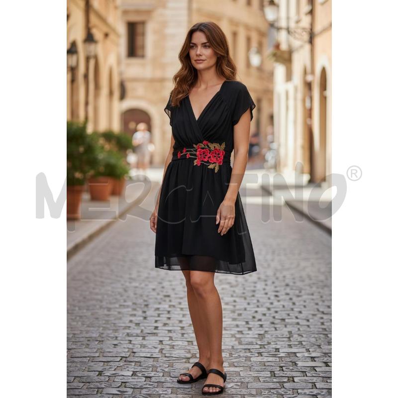 ABITO DONNA ELISA LANDRI NERO ROSA  | Mercatino dell'Usato Arcore 1