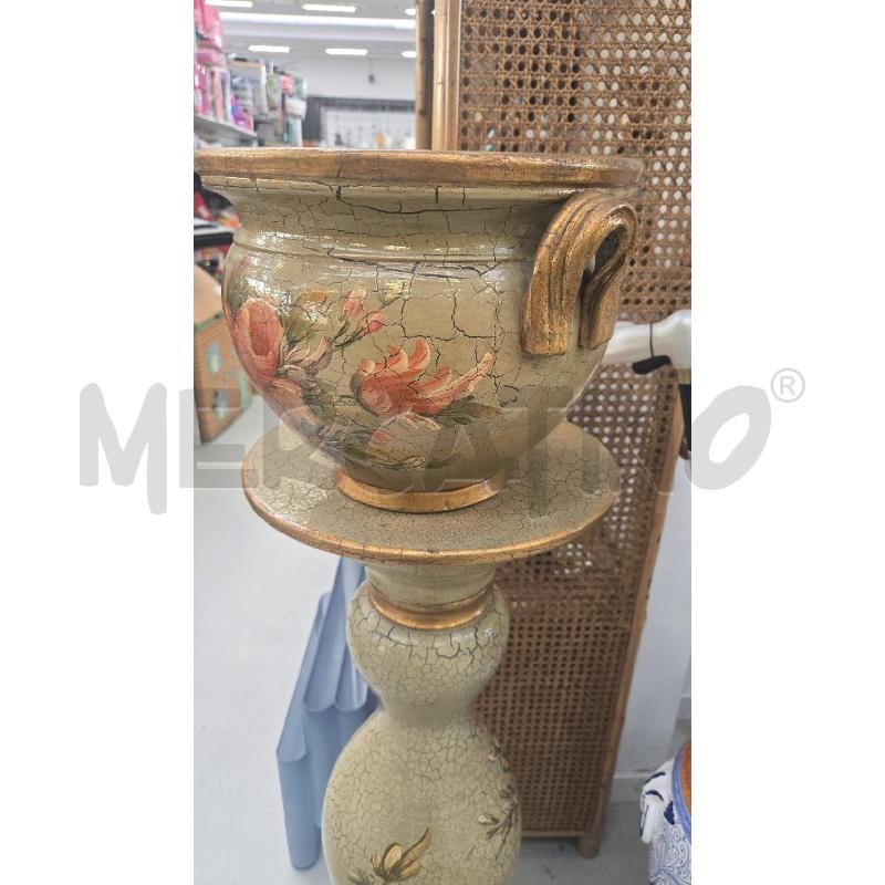 ALZATA CON VASO IN CERAMICA VERDE OLIVA | Mercatino dell'Usato Arcore 2