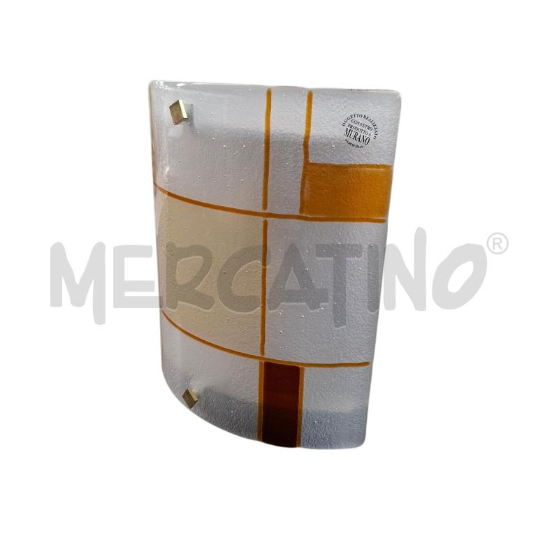 APPLIQUE VETRO PRODOTTO A MURANO QUADRETTI A LINEE GIALLE | Mercatino dell'Usato Arcore 2