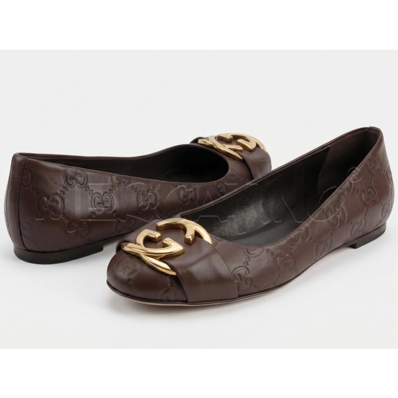 BALLERINA MARRONE GUCCI MONOGRAM TG 35 | Mercatino dell'Usato Arcore 1