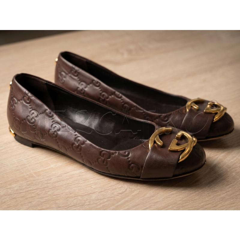 BALLERINA MARRONE GUCCI MONOGRAM TG 35 | Mercatino dell'Usato Arcore 2