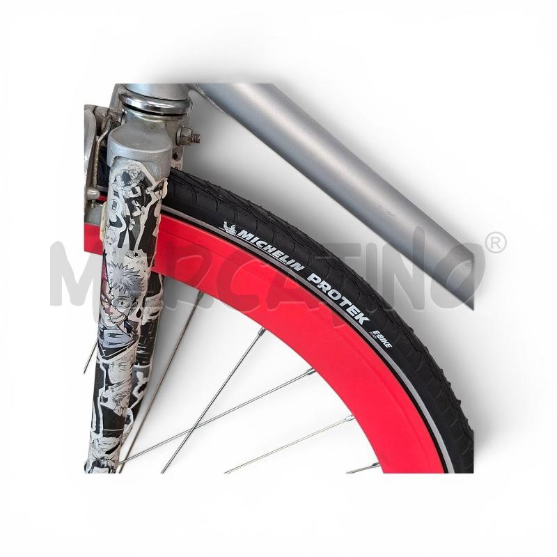 BICICLETTA GRIGIA ALLUMINIO RUOTE ROSA | Mercatino dell'Usato Arcore 2