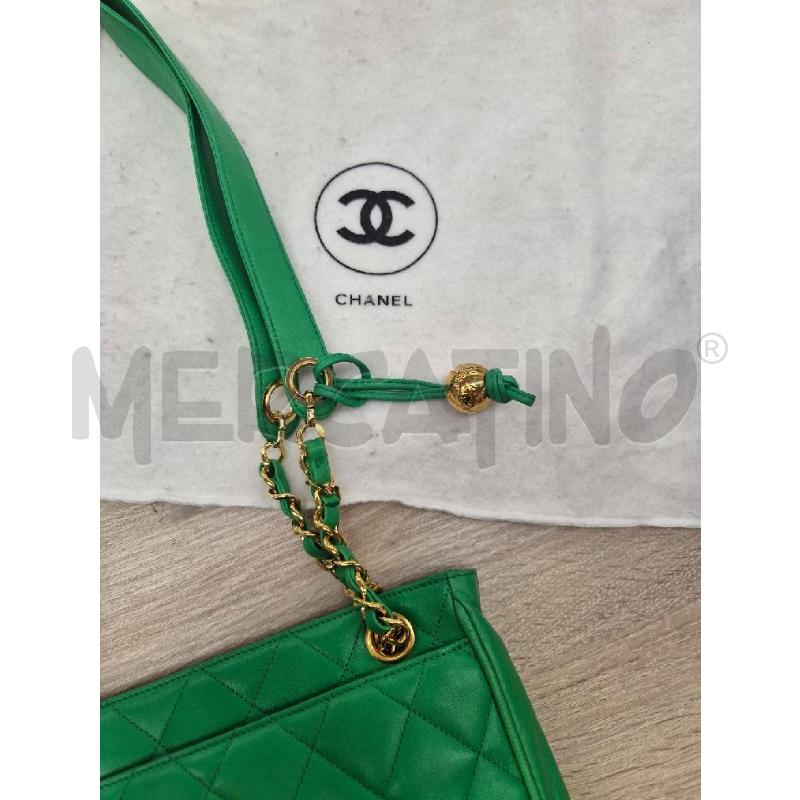 BORSA CHANEL LAMBSKIN VERDE VINTAGE  NO CODICE | Mercatino dell'Usato Arcore 2