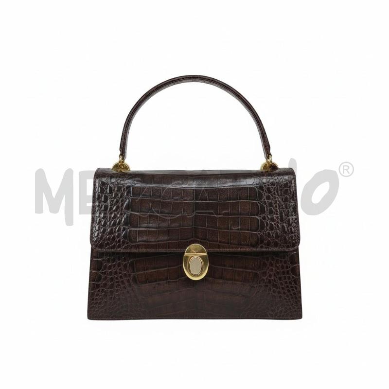 BORSA DONNA IN COCCODRILLO MARRONE | Mercatino dell'Usato Arcore 1