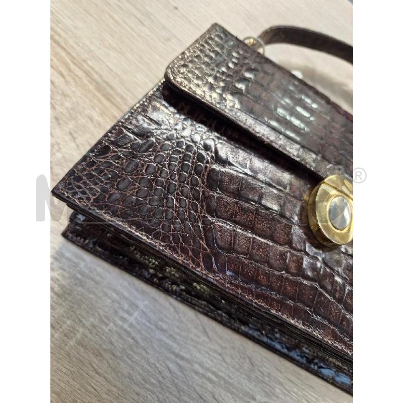 BORSA DONNA IN COCCODRILLO MARRONE | Mercatino dell'Usato Arcore 3