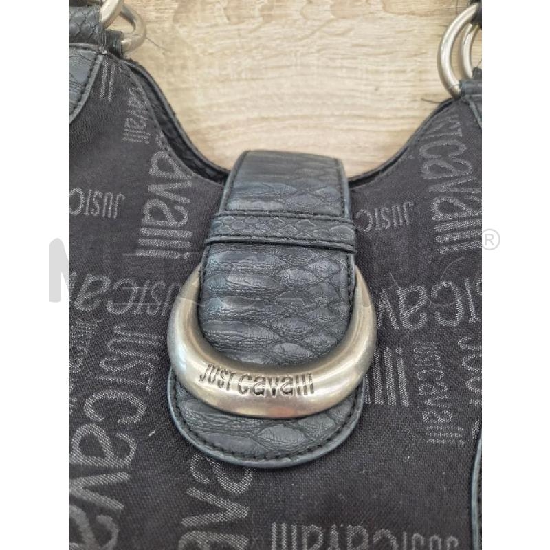 BORSA DONNA JUST CAVALLI NERA SCRITTE  | Mercatino dell'Usato Arcore 3