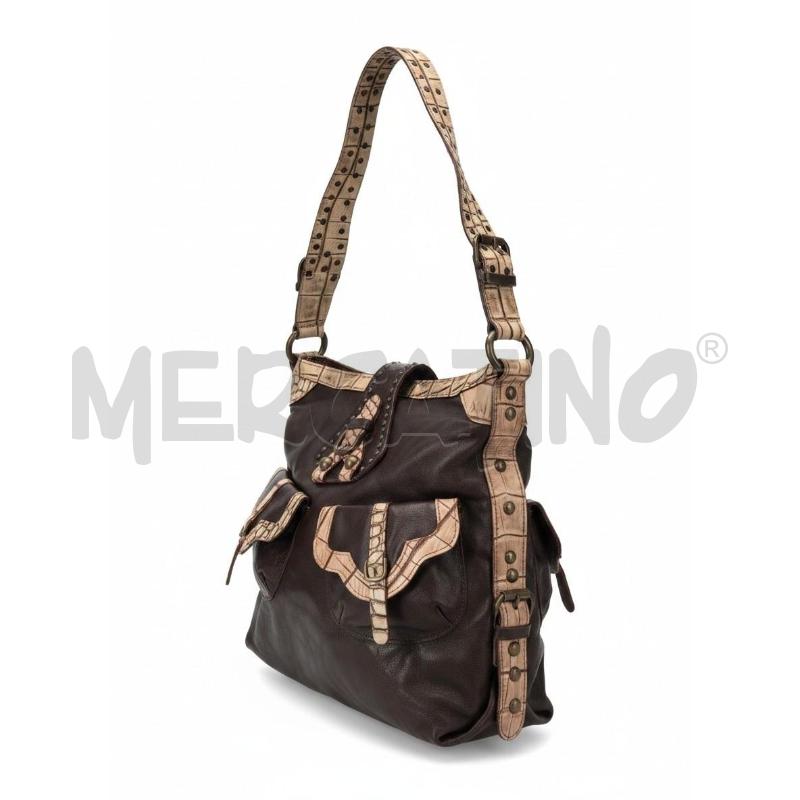 BORSA DONNA PLUSBAG IN PELLE MARRONE | Mercatino dell'Usato Arcore 1
