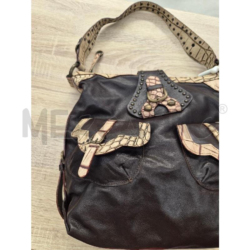 BORSA DONNA PLUSBAG IN PELLE MARRONE | Mercatino dell'Usato Arcore 2