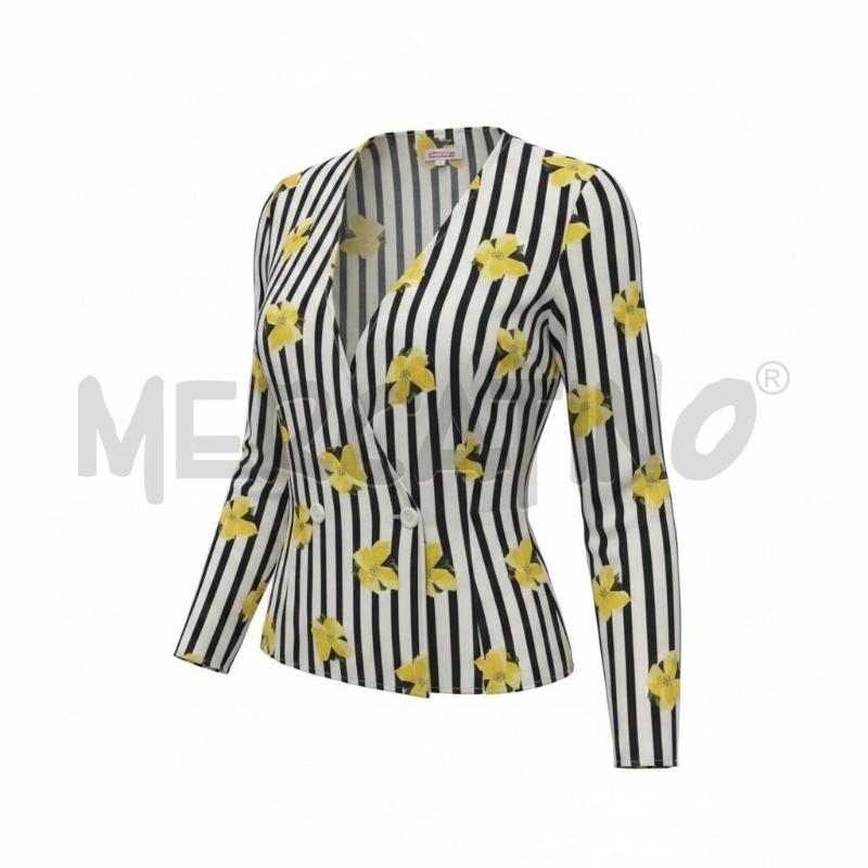 CAMICIA DONNA DEDICA RIGHE E FIORI GIALLI | Mercatino dell'Usato Arcore 1
