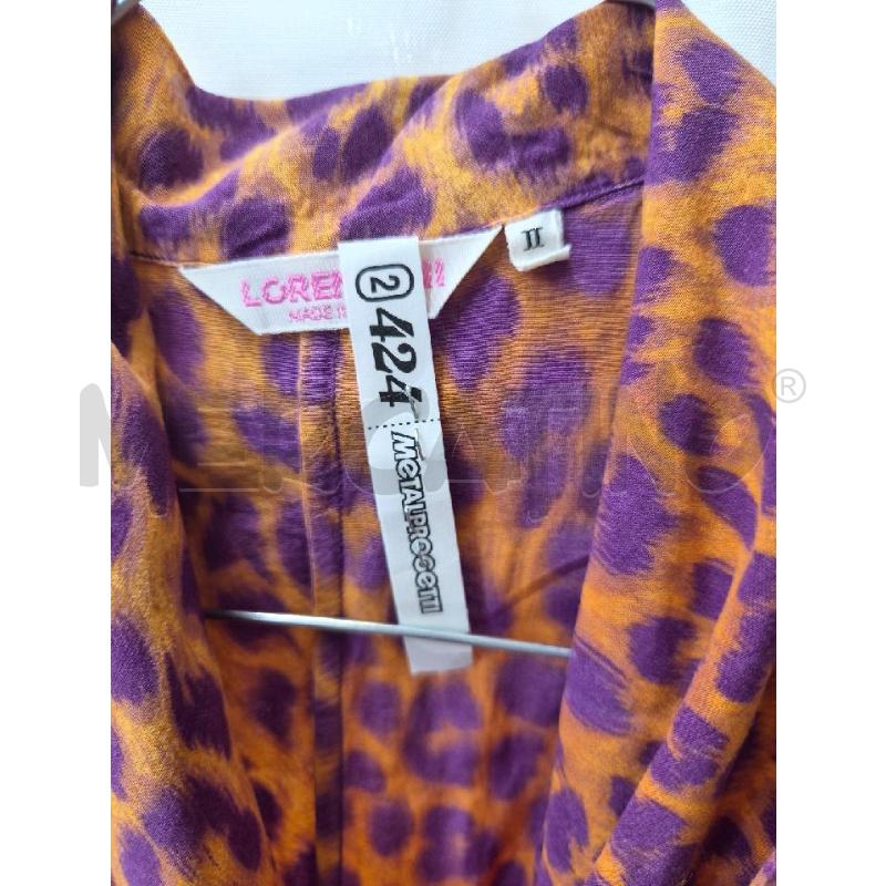CAMICIA DONNA LORENZINI ANIMALIER LILLA ARANCIONE | Mercatino dell'Usato Arcore 4