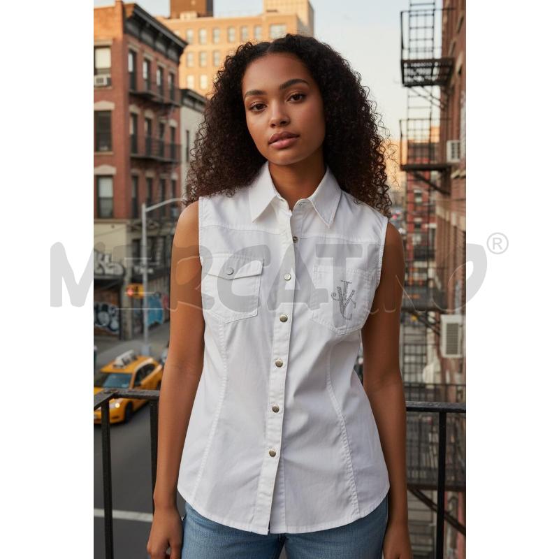 CAMICIA DONNA VERSACE JEANS COUTURE BIANCA SMANICATA TG S | Mercatino dell'Usato Arcore 1