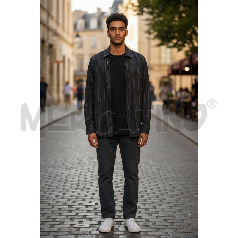 CAMICIA UOMO YSL NERA RIGHE LUREX TG L | Mercatino dell'Usato Arcore 2