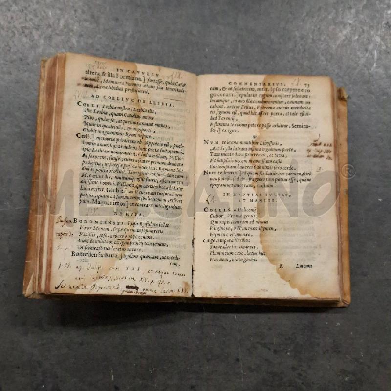 CATULLUS ET IN EUM COMMENTARIUS M. D. LXII | Mercatino dell'Usato Arcore 2