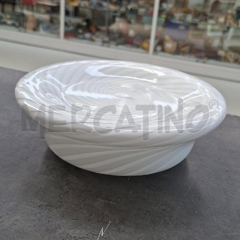 CENTROTAVOLA ROTONDO VETRO BIANCO CON FANTASIA SPIRALE | Mercatino dell'Usato Arcore 2
