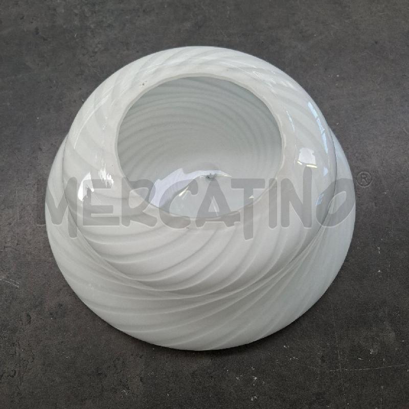 CENTROTAVOLA ROTONDO VETRO BIANCO CON FANTASIA SPIRALE | Mercatino dell'Usato Arcore 3