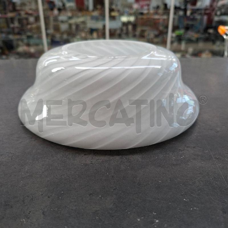 CENTROTAVOLA ROTONDO VETRO BIANCO CON FANTASIA SPIRALE | Mercatino dell'Usato Arcore 4