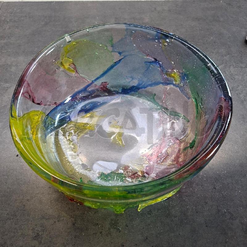 CENTROTAVOLA VETRO ROTONDO E COLORATO  | Mercatino dell'Usato Arcore 1