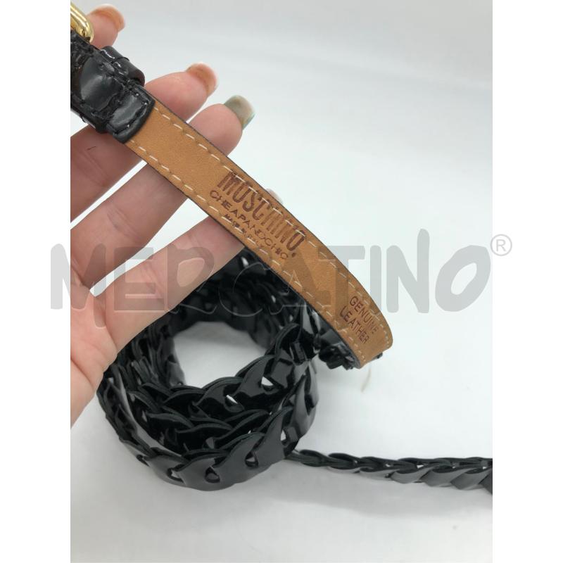 CINTURA DONNA MOSCHINO NERA IN VERNICE INTRECCIATA | Mercatino dell'Usato Arcore 2