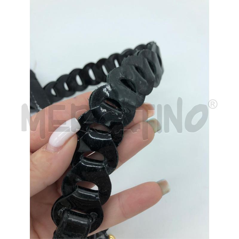 CINTURA DONNA MOSCHINO NERA IN VERNICE INTRECCIATA | Mercatino dell'Usato Arcore 3