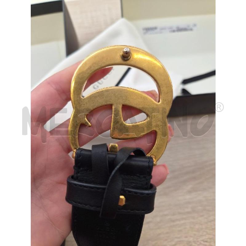 CINTURA GUCCI BUCKLE DOPPIA G TG 70 2B NERA CON IMBALLO | Mercatino dell'Usato Arcore 5