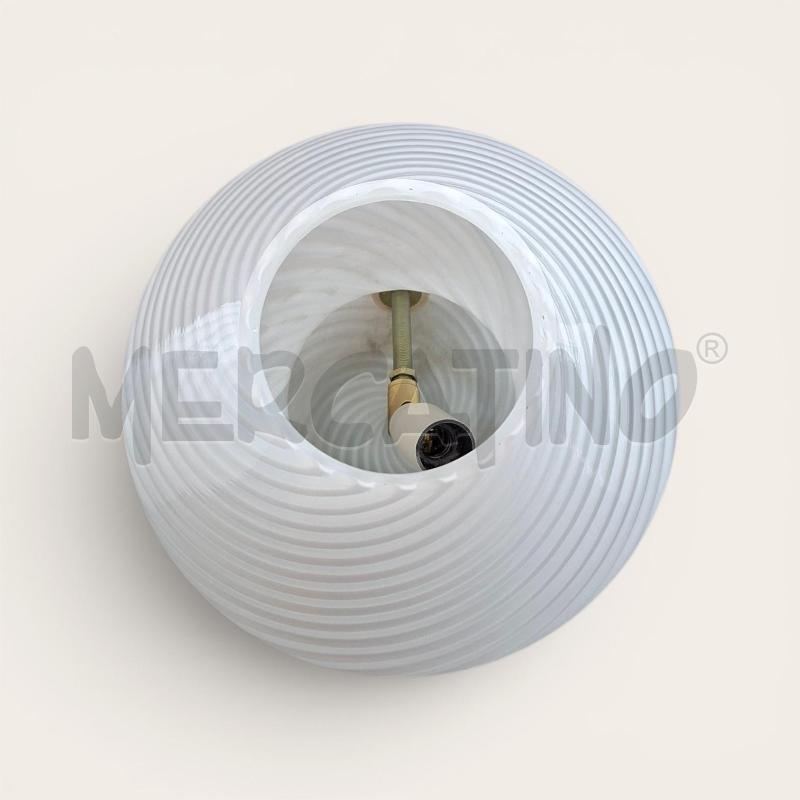 COPPIA LAMPADE VETRO MURANO A FUNGO BIANCHE | Mercatino dell'Usato Arcore 5