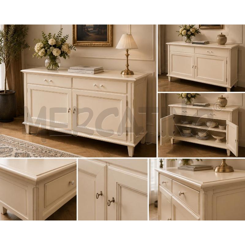 CREDENZA BIANCA 2 ANTE CON CASSETTI  | Mercatino dell'Usato Arcore 1