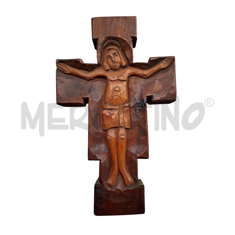 CROCIFISSO LEGNO ARTIGIANATO CAMUNO | Mercatino dell'Usato Arcore 2