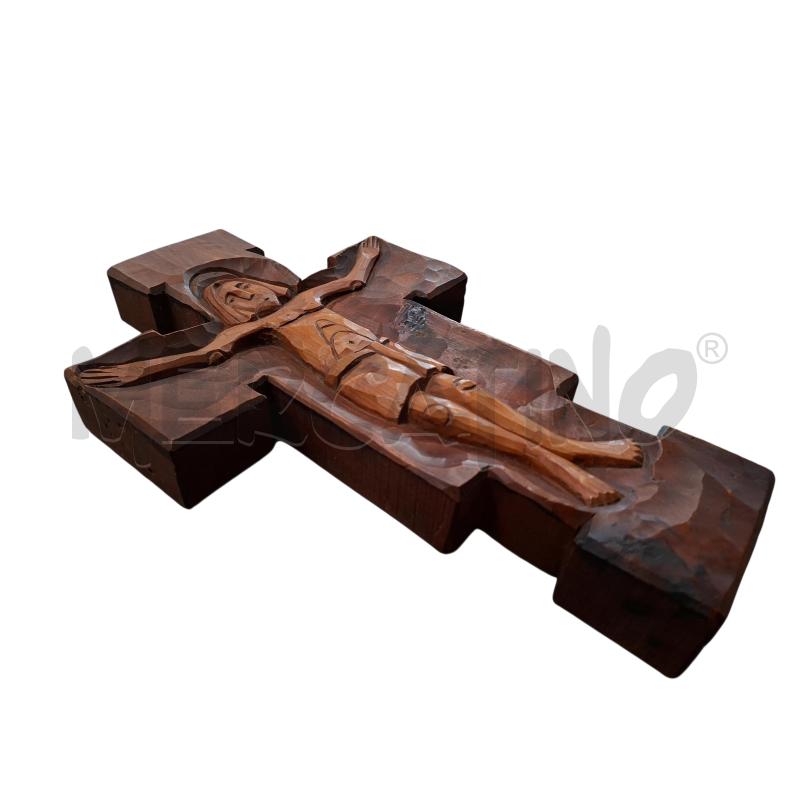 CROCIFISSO LEGNO ARTIGIANATO CAMUNO | Mercatino dell'Usato Arcore 3