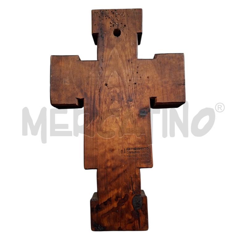 CROCIFISSO LEGNO ARTIGIANATO CAMUNO | Mercatino dell'Usato Arcore 4