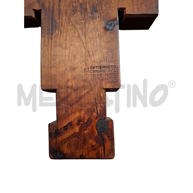 CROCIFISSO LEGNO ARTIGIANATO CAMUNO | Mercatino dell'Usato Arcore 5
