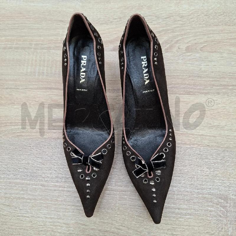 DECOLLETE PRADA MARRONE VELLUTO N 40 | Mercatino dell'Usato Arcore 3