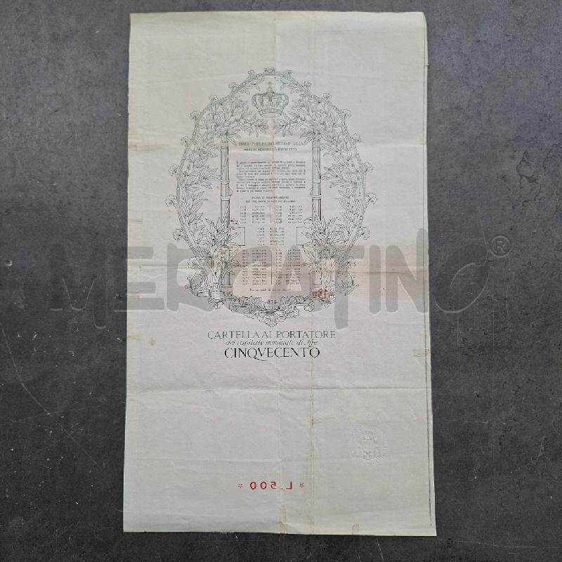 DOCUMENTO DEBITO PUBBLICO DEL REGNO D'ITALIA | Mercatino dell'Usato Arcore 2