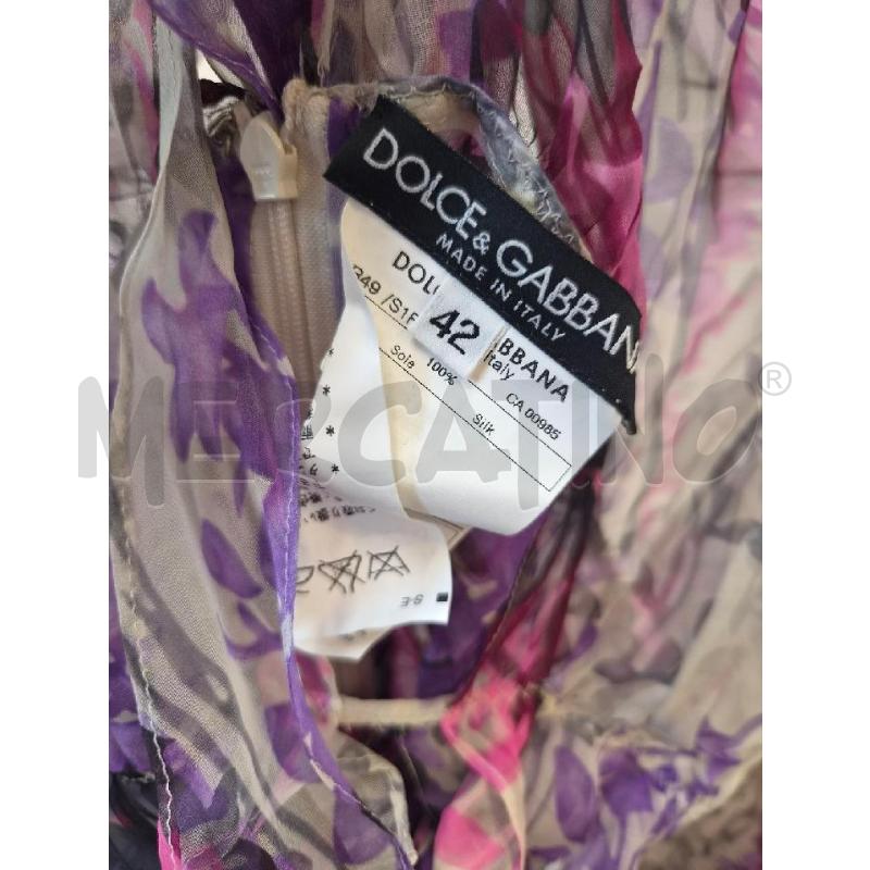 DOLCE & GABBANA ABITO MOTIVI FLOREALE PURPLE TG 42 TRASPARENTE  | Mercatino dell'Usato Arcore 4