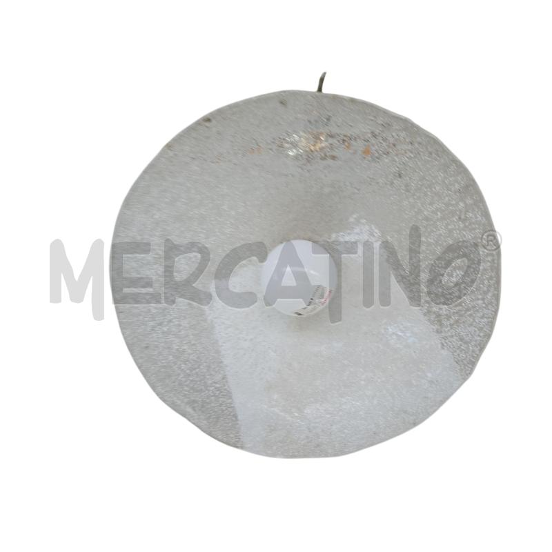 LAMPADARIO CUPOLA VETRO CON DETTAGLI BIANCHI  | Mercatino dell'Usato Arcore 3