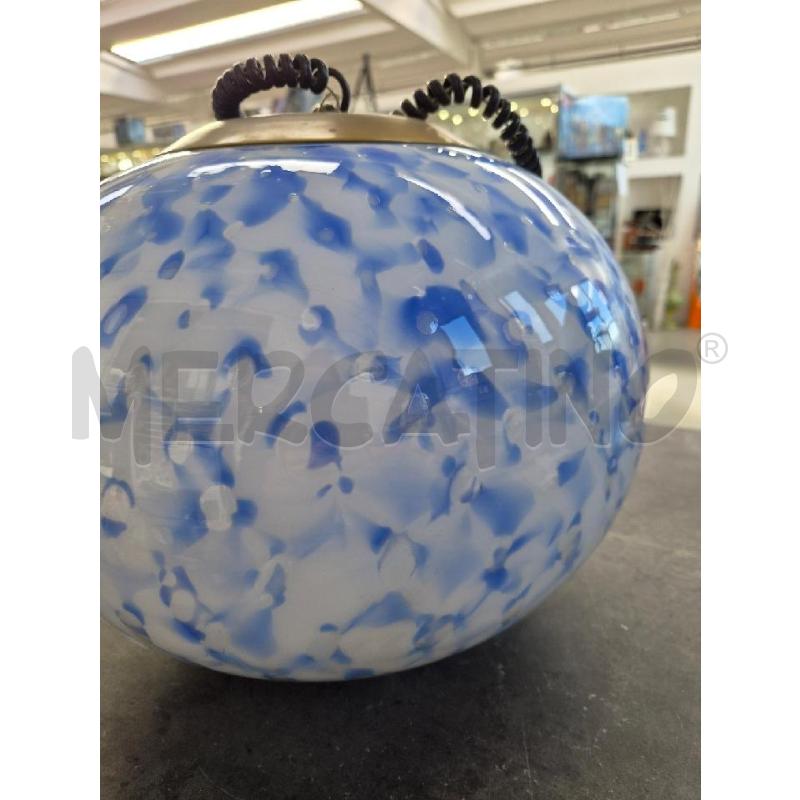 LAMPADARIO IN VETRO DI MURANO MACCHIE BLU BIANCHE VINTAGE  | Mercatino dell'Usato Arcore 2
