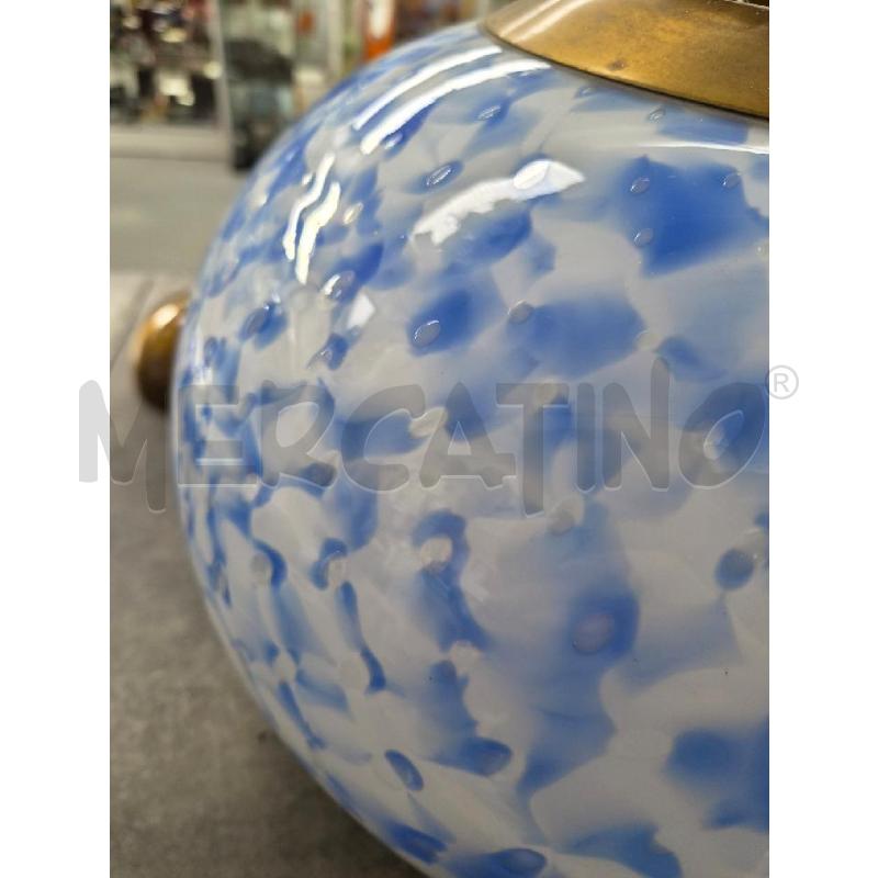 LAMPADARIO IN VETRO DI MURANO MACCHIE BLU BIANCHE VINTAGE  | Mercatino dell'Usato Arcore 5