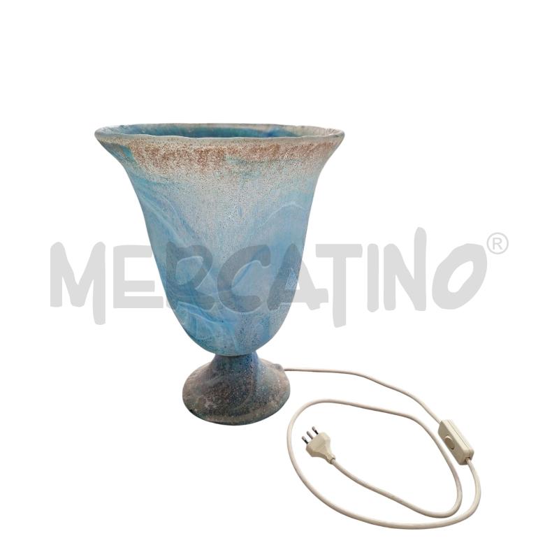 LAMPADA DA TAVOLO VETRO MURANO AZZURRA | Mercatino dell'Usato Arcore 1