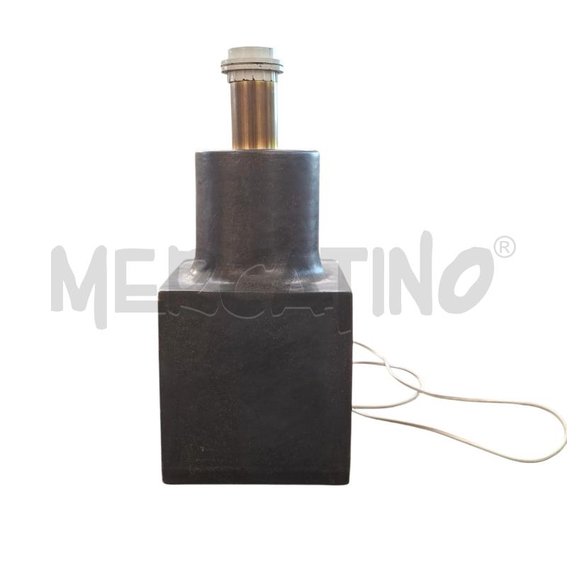 LAMPADA GAMBONE ITALY BASE CUBICA MARRONE E BEIGE  | Mercatino dell'Usato Arcore 1