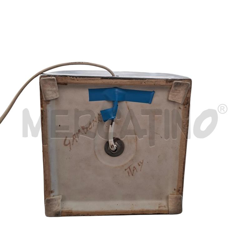 LAMPADA GAMBONE ITALY BASE CUBICA MARRONE E BEIGE  | Mercatino dell'Usato Arcore 4