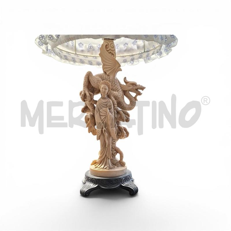 LAMPADA STATUA ORIENTALE DONNA CON DRAGO  | Mercatino dell'Usato Arcore 2