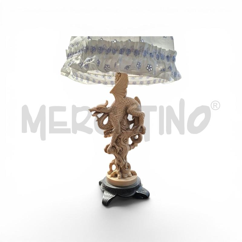 LAMPADA STATUA ORIENTALE DONNA CON DRAGO  | Mercatino dell'Usato Arcore 3