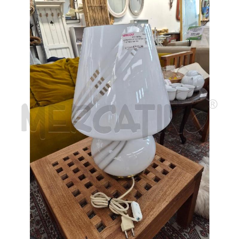 LAMPADA VETRO A FORMA DI FUNGO BIANCO GRANDE | Mercatino dell'Usato Arcore 1