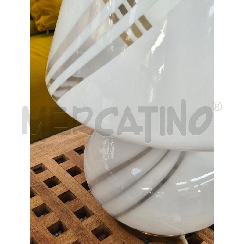 LAMPADA VETRO A FORMA DI FUNGO BIANCO GRANDE | Mercatino dell'Usato Arcore 2