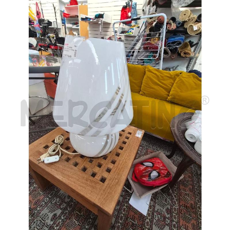 LAMPADA VETRO A FORMA DI FUNGO BIANCO GRANDE | Mercatino dell'Usato Arcore 3
