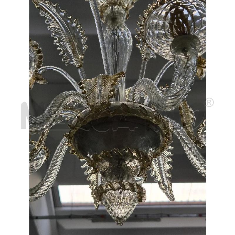 LAMPADA VETRO CON 5 LUCI E FIORI FOGLIE | Mercatino dell'Usato Arcore 2